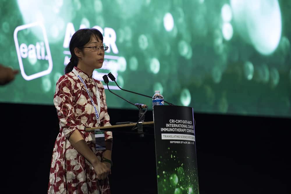 Yuting Ma, PhD, discusses how mental stress changes the immune context within tumors in mice at CICON19