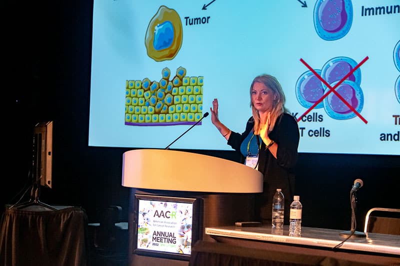 Dr. Lydia Lynch at AACR22. Photo by Arthur Brodsky