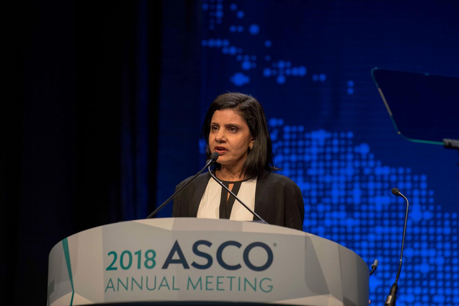 Leena Gandhi speaking at ASCO18