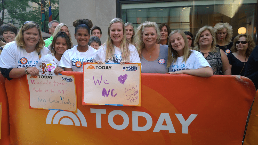 NBC Today show guests from North Carolina wear white to white out cancer