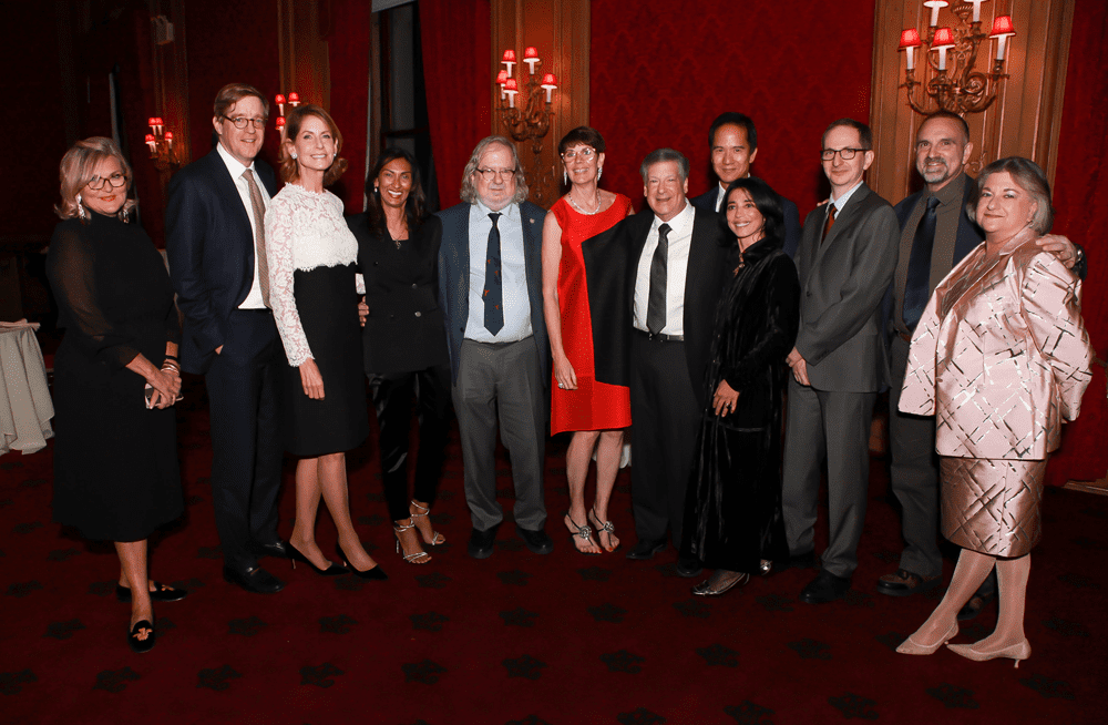 Honorees and Speakers at CRI 2018 Award Gala. left to right: Cynthia McFadden, Paul Shiverick, Perri Peltz, Padmanee Sharma, MD, PhD, James P. Allison, PhD, Jill O’Donnell-Tormey, PhD, Robert Schreiber, PhD, Andrew K. Tsai, Miriam Merad, MD, PhD, Boris Reizis, PhD, George D. Yancopoulos, MD, PhD, and Ellen Puré, PhD