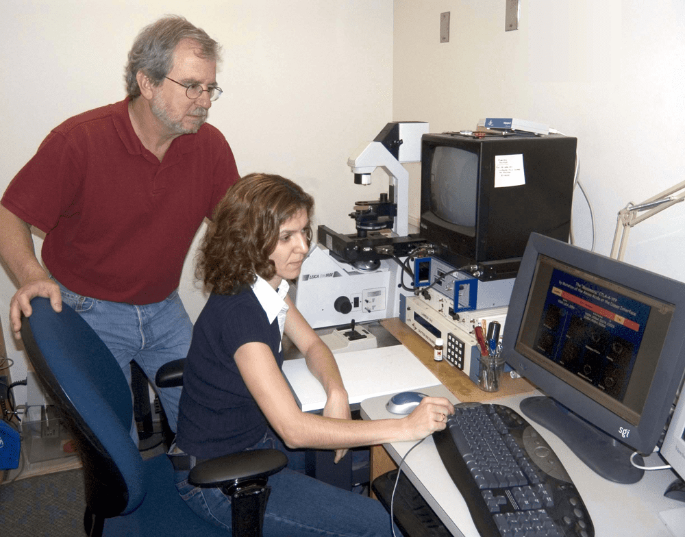 Dr. James Allison with CRI postdoctoral fellow Tsvetelina Pentcheva Hoang, PhD