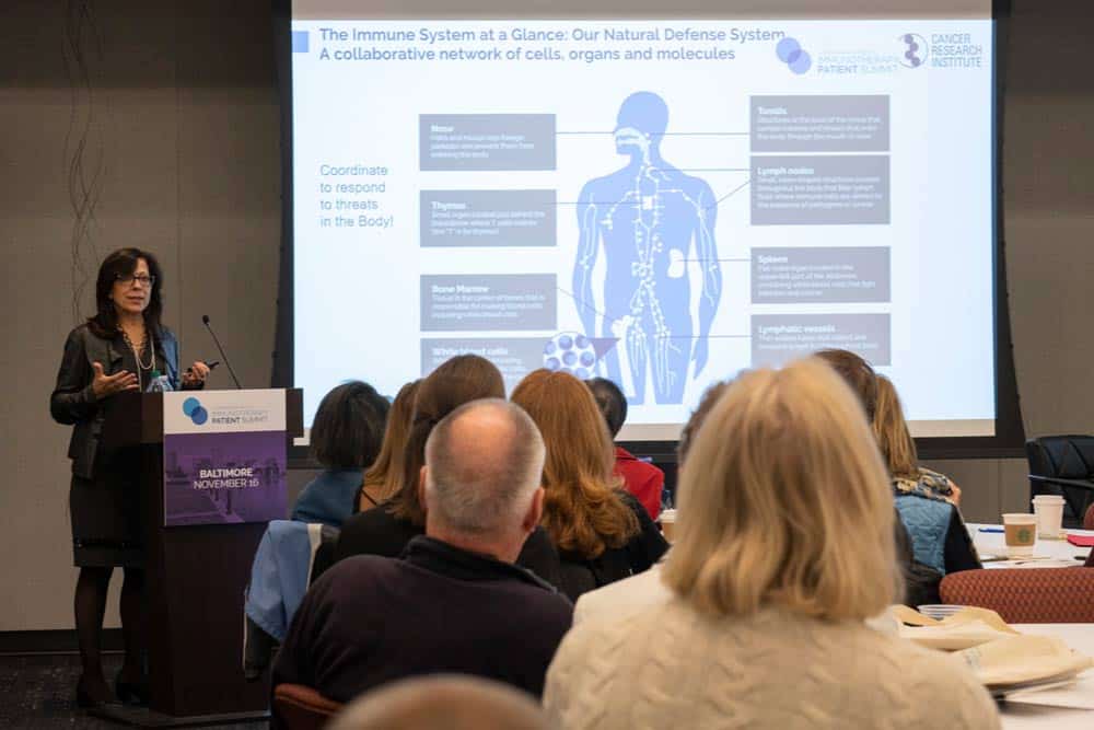 ​Dr. Elizabeth Jaffee discusses the basics of immunotherapy. Photo by Melissa Lyttle