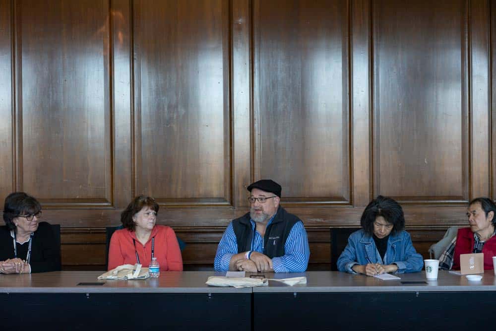 Ron (center) discusses the importance of patient advocacy in the lung cancer and immunotherapy breakout session Photo by Michelle Lyttle