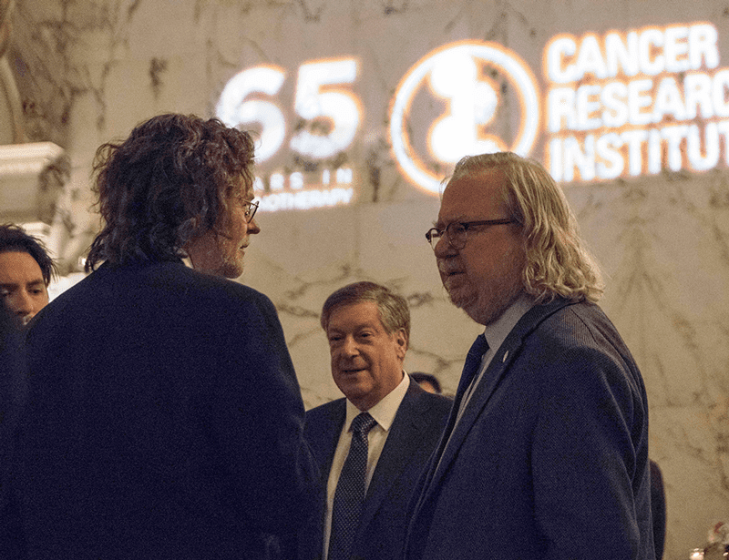 Drs. Lewis lanier, Robert Schreiber, and James Allison at CRI 2018 Awards Gala. Photo by Arthur Brodsky.