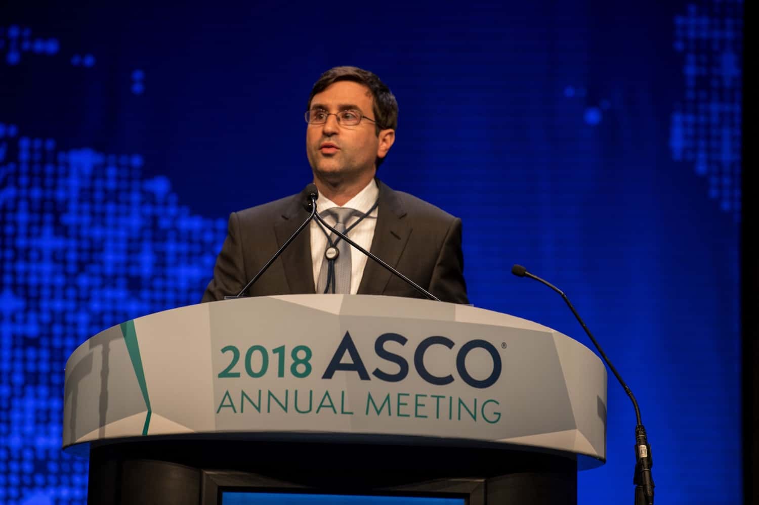 Christian Hinrichs speaking at ASCO18