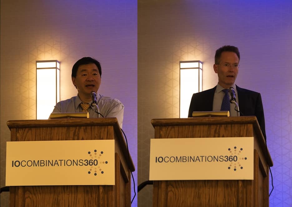 Patrick Hwu, MD, (L) of MD Anderson Cancer Center, and Axel Hoos, MD, PhD, of GlaxoSmithKline (R)