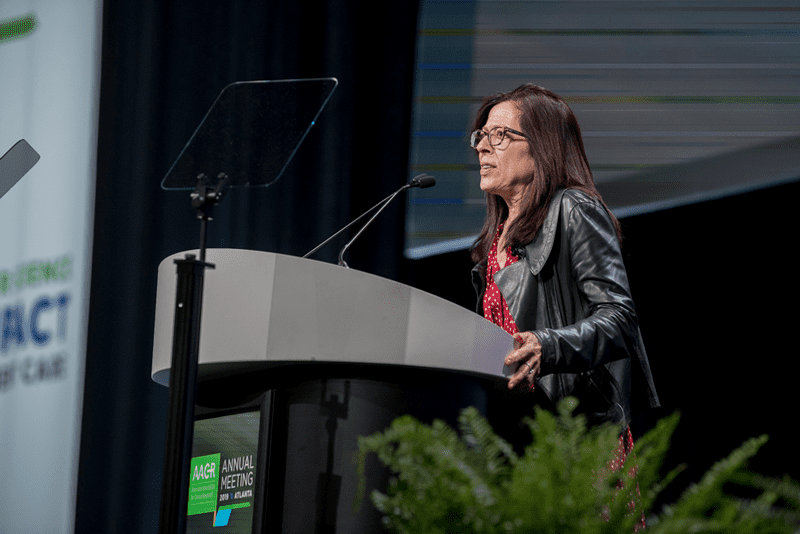 Dr. Elizabeth Jaffee makes closing remarks at AACR19