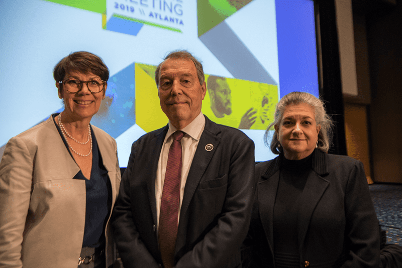 Drs. Jill O-Donnell-Tormey, Cornelis Melief, and Ellen Pure at LJO Award Lecture (AACR19).