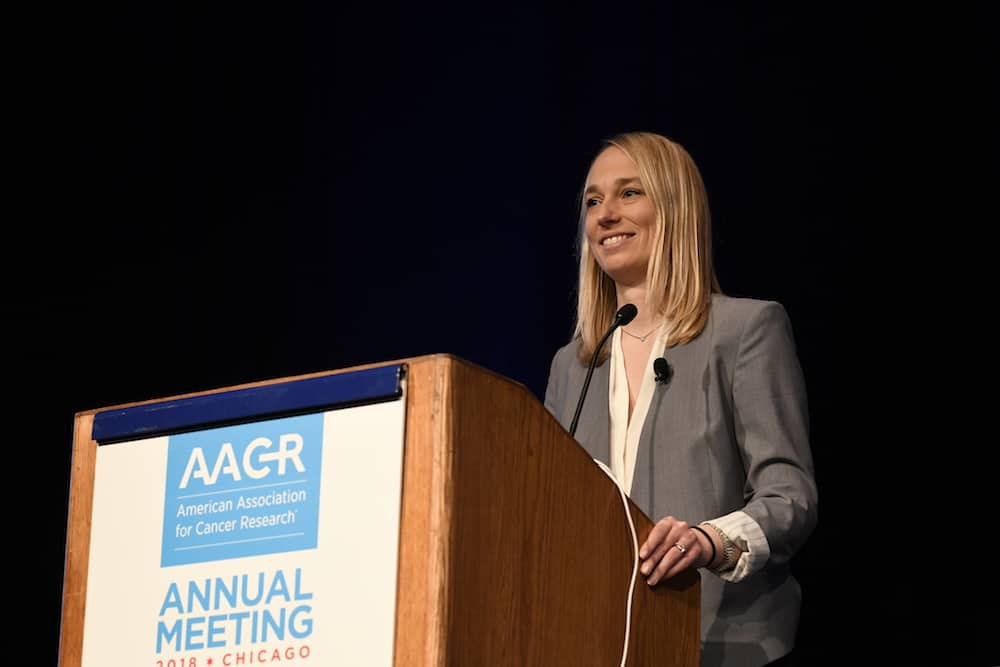 Stefani Spranger speaking at AACR18