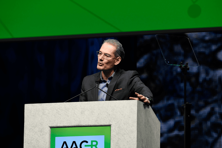 George Coukos speaking at AACR 2018 Opening Plenary