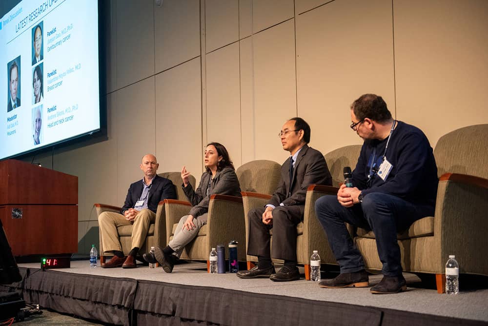 Immunotherapy Research Updates Panel: Drs. Adi Diab (moderator), Jianjun Gao, Andrew Sikora, and Valentina Hoyos Velez. Photo by Ranjani Groth