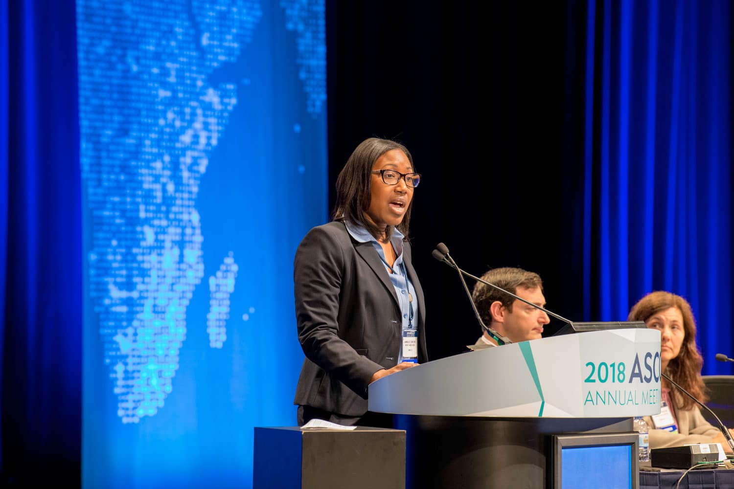 Jhanelle Gray speaking at ASCO18