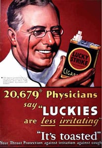Original Lucky Strike advertisement showing physicians' endorsement of the brand