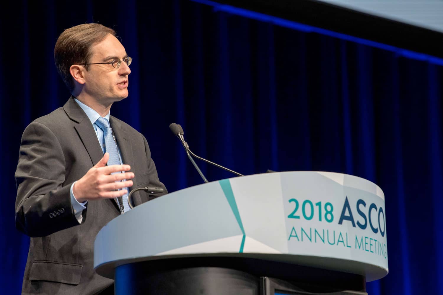 Panagiotis Konstantinopoulos speaking at ASCO18