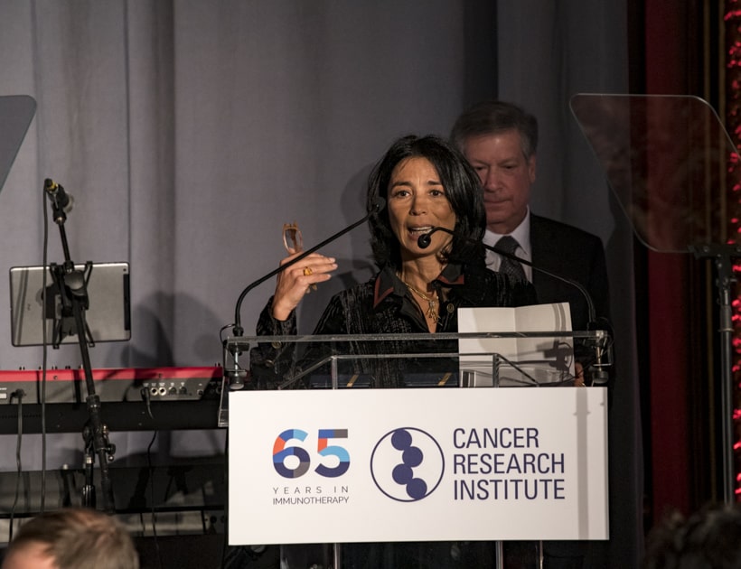 Miriam Merad, M.D, PhD, of the Icahn School of Medicine at Mt. Sinai, accepting the 2018 William B. Coley Award. Photo by Arthur N. Brodsky, PhD