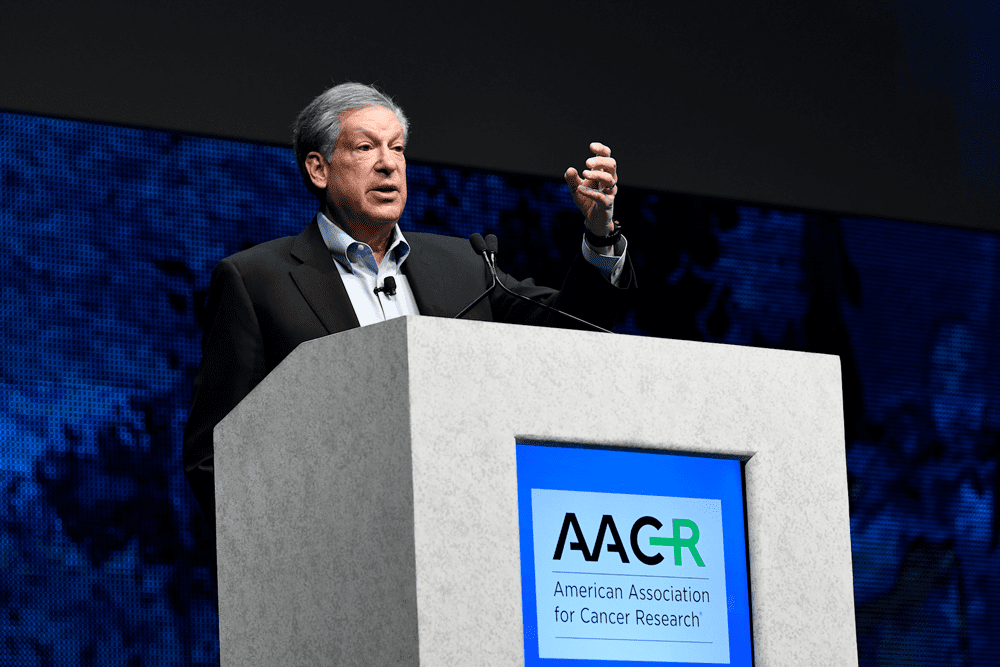 Robert Schreiber, PhD, speaking at AACR18