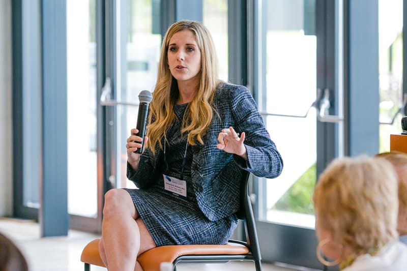 Dr. Rebecca Shatsky leads a breakout session focused on breast cancer at the CRI Immunotherapy Patient Summit in San Diego on June 29, 2019.