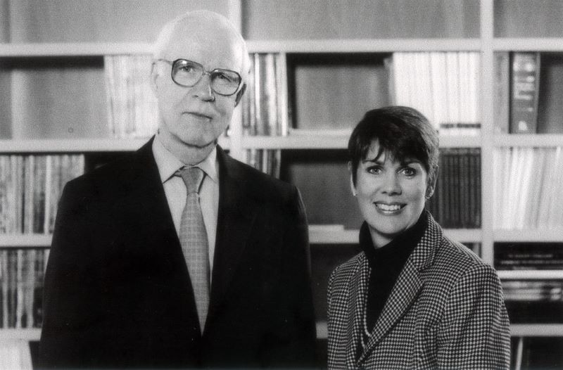 Dr. Lloyd J. Old with Jill O’Donnell-Tormey, PhD, the chief executive officer of the Cancer Research Institute in 1990s