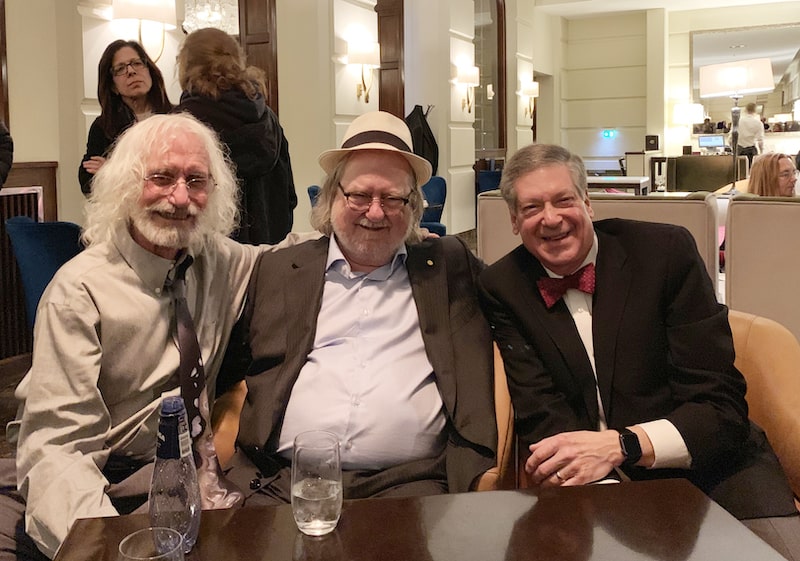 From L to R: Philip D. Greenberg, MD, James P. Allison, PhD, and Dr. Schreiber in Stockholm, Sweden for Allison’s 2018 Nobel Prize ceremony (Photo provided by Dr. Schreiber)