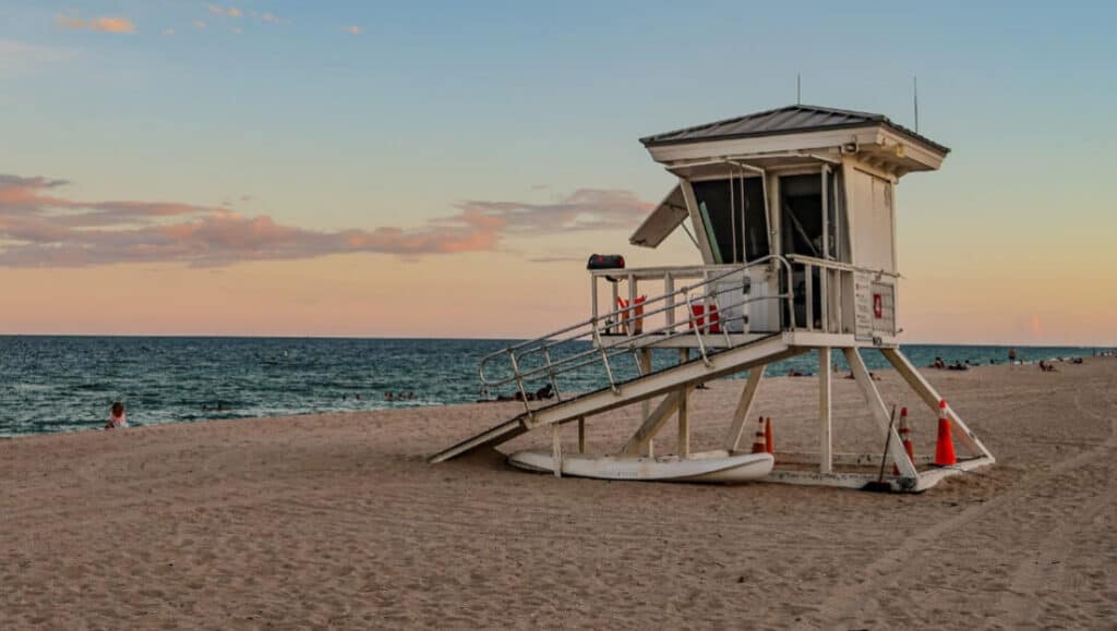 lifeguard tower on a beach