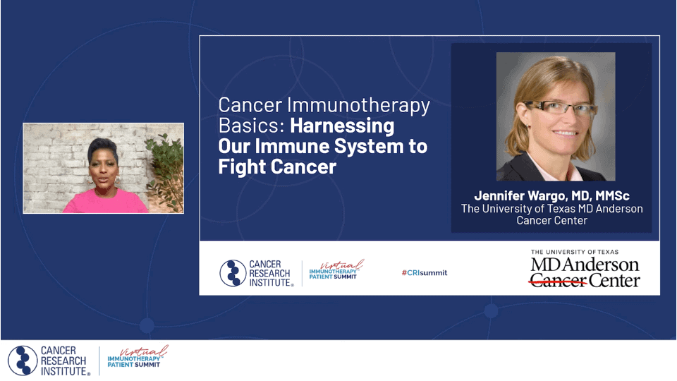 Screenshot from Cancer Immunotherapy Basics: Harnessing Our Immune System to Fight Cancer session