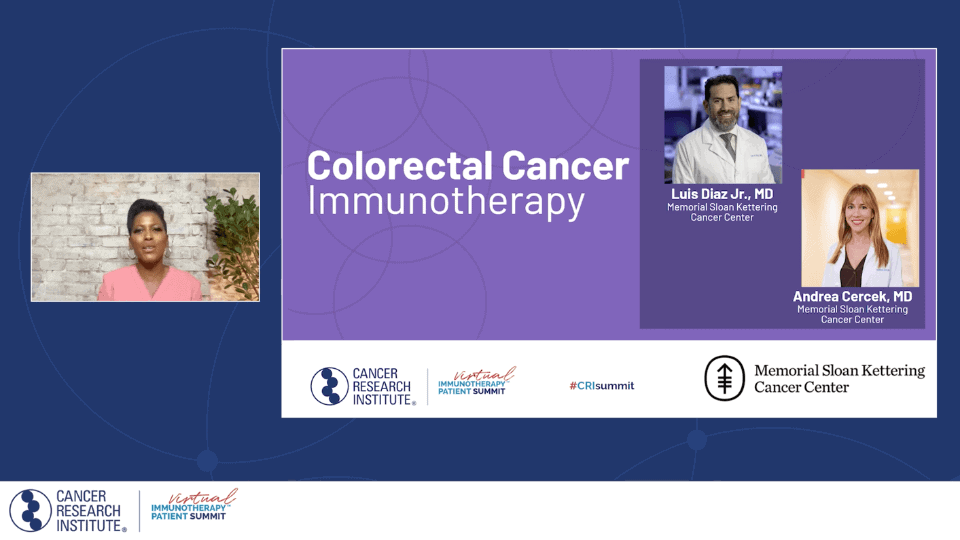 Screenshot from the Colorectal Cancer Immunotherapy session