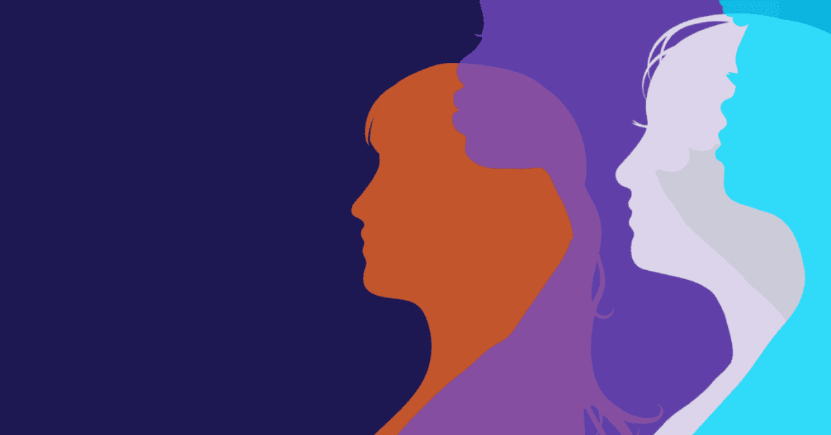 Overlaying silhouettes of women's profiles.