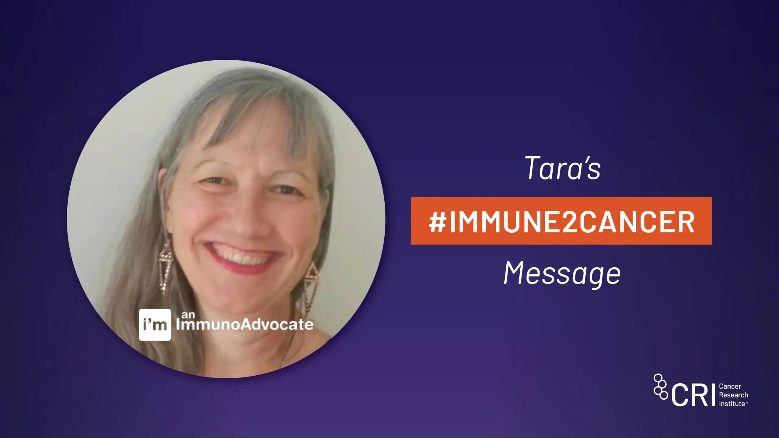 Tara's #immune2cancer message