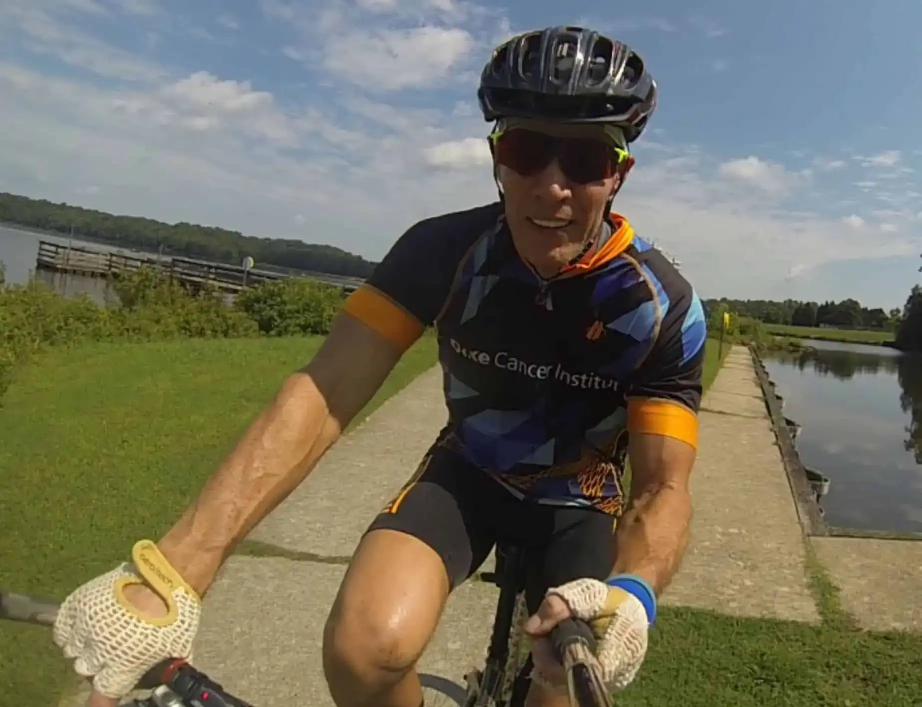 Tom Vibert riding a bike