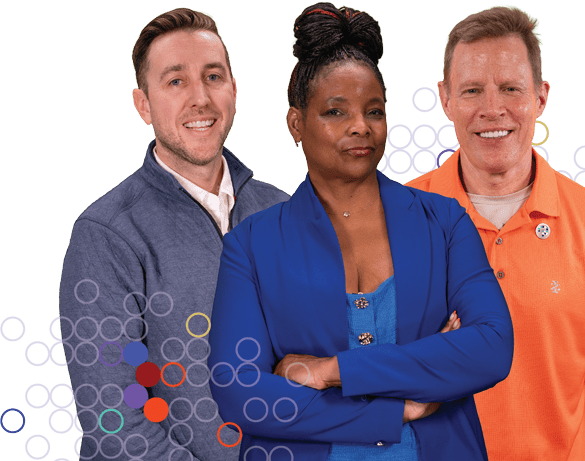 Group of three cancer survivors