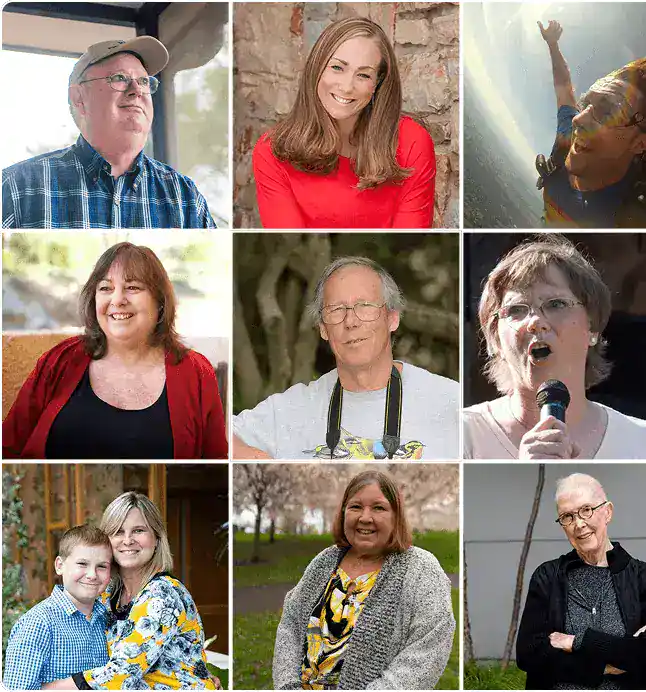 Collage of cancer patients