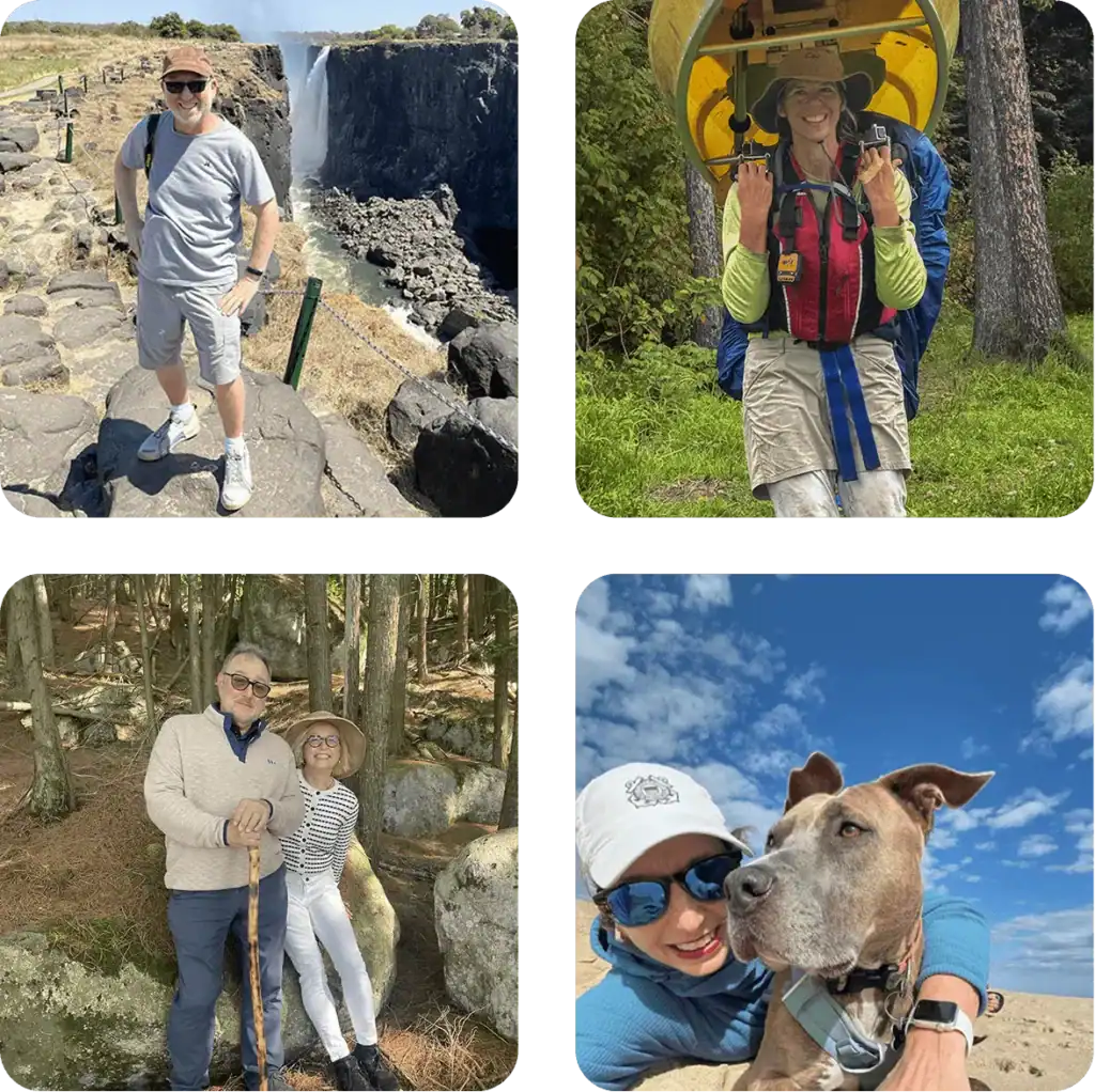Collage of four patients living active lives