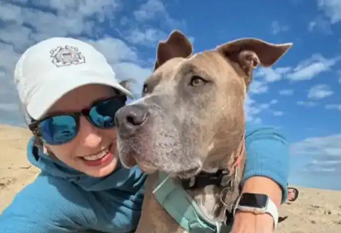 woman with dog
